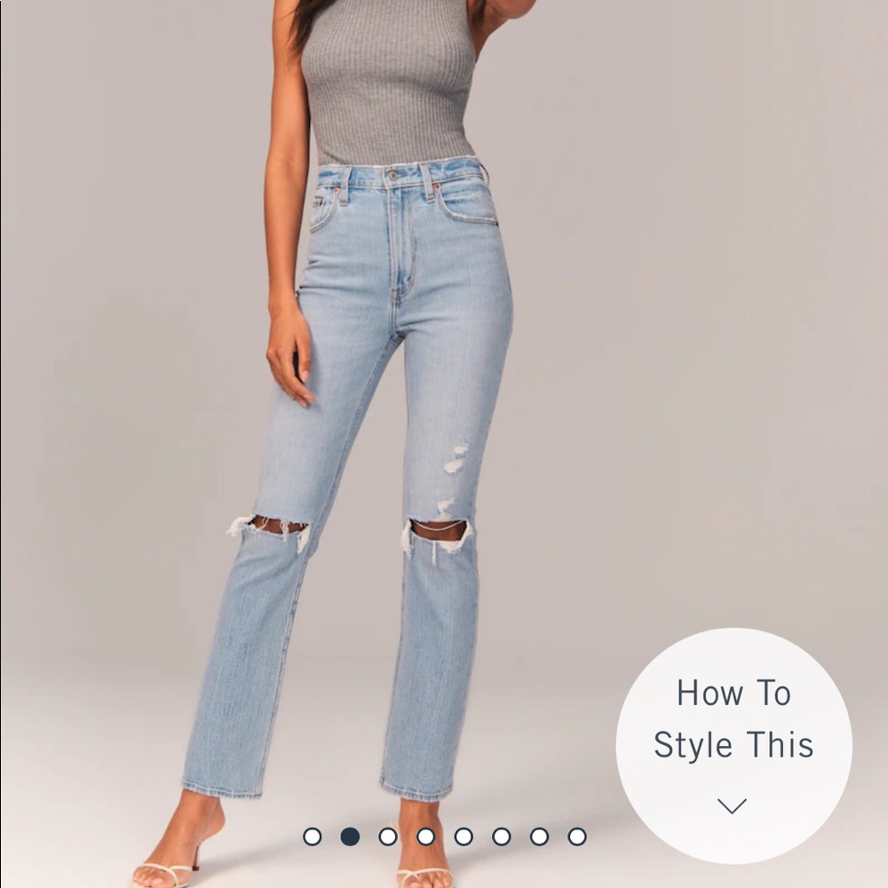 Abercrombie Ultra High Rise Ankle Straight Jeans
